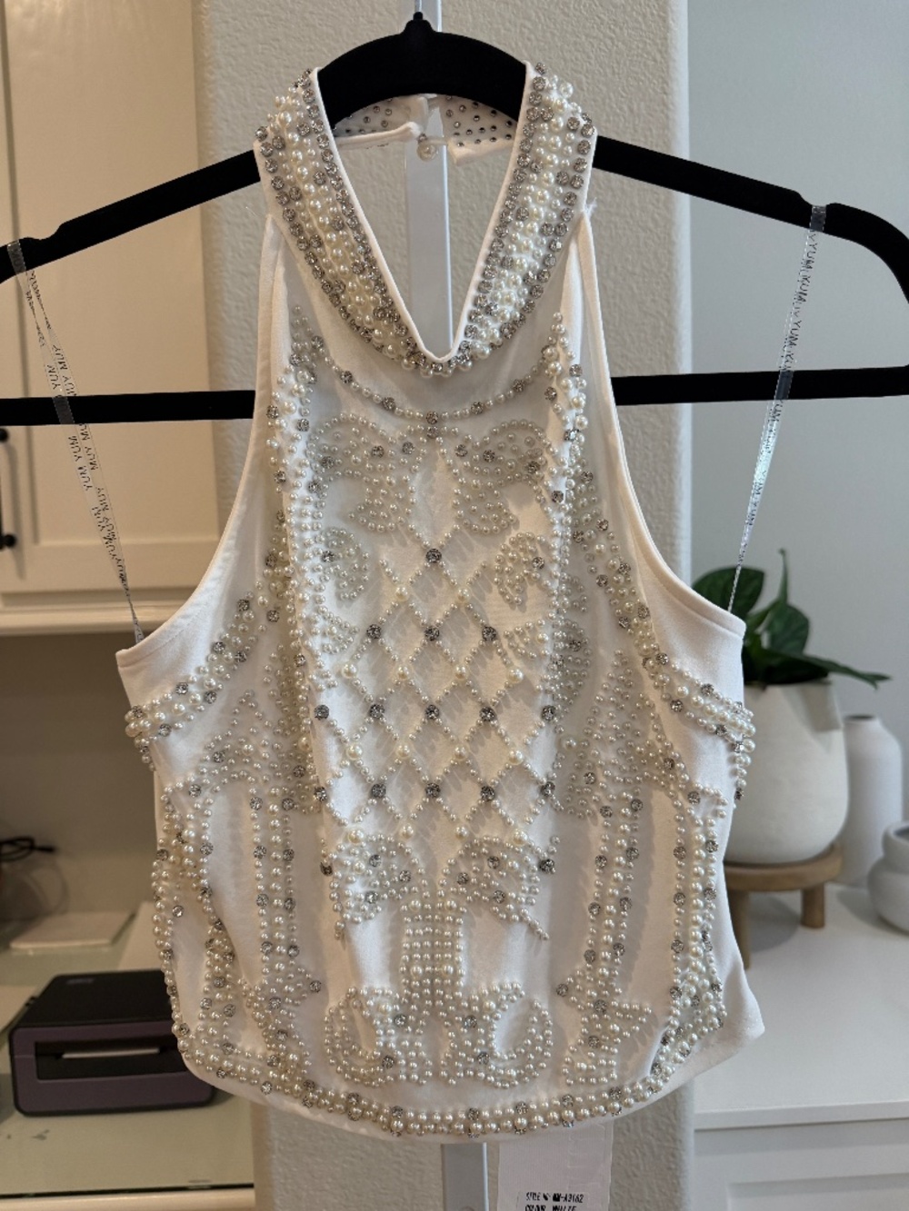 MUY MUY BEADED HALTER NWT SMALL
